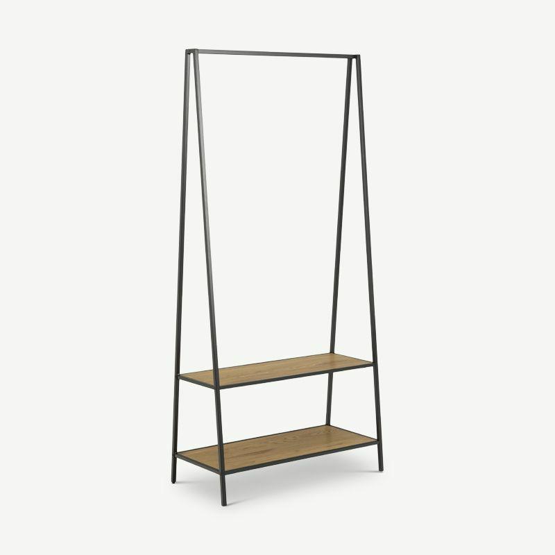 Clothes Rack |  Dover Clothes Rack, Steel & Natural Oak Clothes Rack Clothes Rack