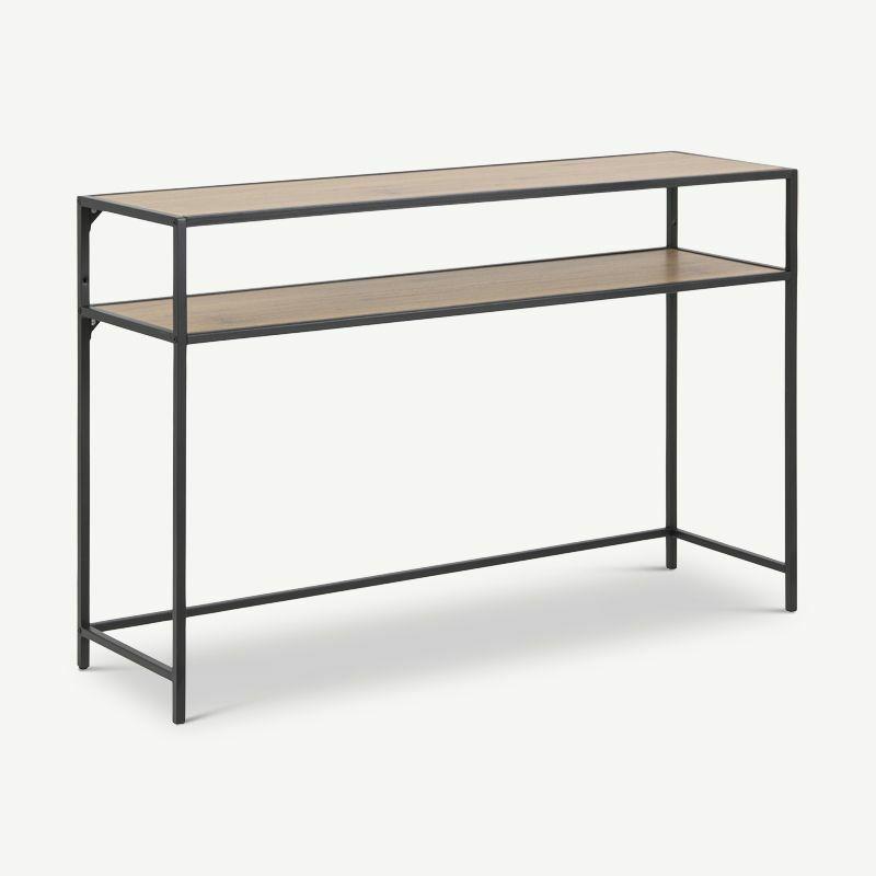 Console Tables |  Dover Console Table, Black Steel & Wild Oak Console Tables Black