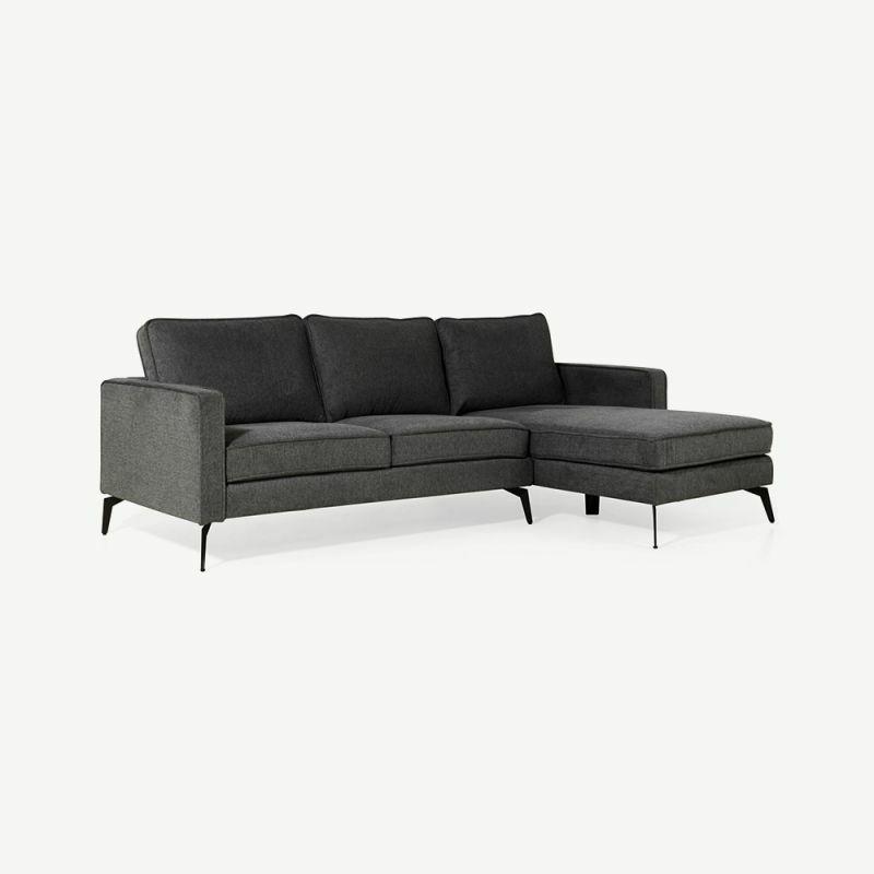 Corner Sofas |  Bento Corner Sofa, Anthracite Linen (right) Corner Sofas Anthracite