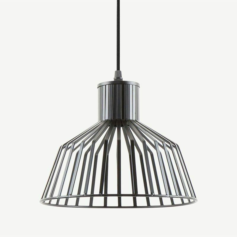 Pendant Lamps |  Lignes Wide Pendant Lamp, Black Iron Lamps Black