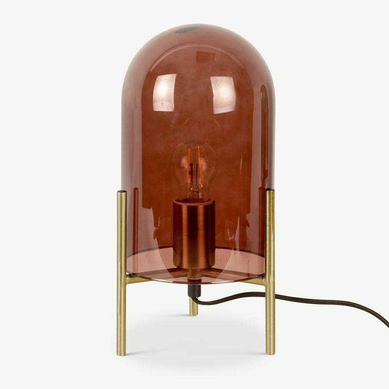 Table Lamps |  Bell Table Lamp, Cocoa Brown Glass Lamps Brown